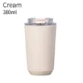 304 stainless steel vacuum insulated coffee cup in cream white 380ml portable mug - 380ml / White
