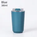 Blue 380ml insulated stainless steel coffee tumbler with clear spill-proof lid - 380ml / Blue