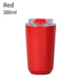 Red 380ml double-layer vacuum insulated stainless steel coffee travel mug for car and office - 380ml / Red
