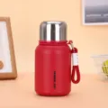 Compact red 316 stainless steel vacuum insulated thermal cup with portable wrist strap - 450ml / Red