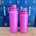 Rosafarbene isolierte 304 Edelstahl Sportwasserflasche mit tragbarem Tragegriff - 750ml / Fuchsia