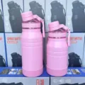 Pair of pink 316 stainless steel insulated sports water bottles with 800ml capacity - 800ML / Pink