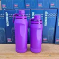 Botella de agua grande violeta de acero inoxidable 304 aislada al vacío con asa - Púrpura