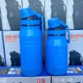 Two blue stainless steel insulated sport water bottles in 800ml capacity - Blue
