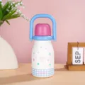 Cute white 316 stainless steel insulated bottle with stars, pink lid and blue handle - 860ml / Blue