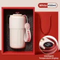 White 450ml 316 stainless steel vacuum insulated coffee mug with smart temperature display - Smart Temp Display Premium Gift Box / 450ml / Elegant White