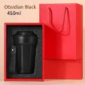 Premium 450ml obsidian black octagonal 316 stainless steel vacuum insulated coffee mug set - Premium Gift Box Style / 450ml / Obsidian Black