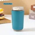 Premium pfauenblauer Kaffeebecher aus Edelstahl vakuumisoliert mit klarem Deckel - Blaugrün