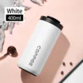 White 400ml 304 stainless steel travel coffee mug with lid - 400ml / Direct Drinking Type / White