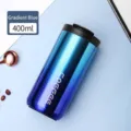 400ml gradient blue insulated stainless steel coffee tumbler for travel and office use - 400ml / Direct Drinking Type / Gradient Blue