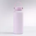 Matte lavender stainless steel vacuum insulated water bottle with a portable handle lid. - Matte Purple