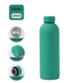 500ml matte green 304 stainless steel insulated water bottle with detail views - 500ml Pack / Green