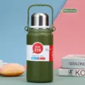 Armeegrüne 316 Edelstahl-Isolierflasche mit tragbarem Griff für Sport und Outdoor - 900ml / Grüne King Kong Kanne