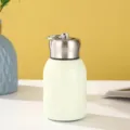 Mini chubby 304 stainless steel insulated thermos water bottle in cream white with ring handle - 300ml / Off White