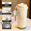 500ml white lily of the valley 316 stainless steel insulated coffee travel mug - 316 Stainless Steel Liner / Elegant White Lily of the Valley