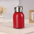 Mini red cute stainless steel vacuum flask with portable ring handle for outdoors - 300ml / Red