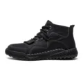 Botas Martin negras para hombre con costuras hechas a mano y suelas de goma antideslizantes - 38 / Negro (Forro Polar)
