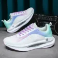 Fashionable lightweight sports sneakers with purple and teal gradient design - Orchid Purple