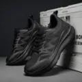 Versatile black athletic running shoes for men and women in a stylish outdoor design - 36 / Black