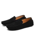 Mocassins en daim noir classique pour hommes chaussures de conduite avec semelle à picots - 38 / Noir