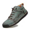 Chaussures décontractées pour hommes en cuir véritable sarcelle vintage pour la randonnée - 39 / Vert