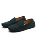 Mocassins classiques en daim bleu sarcelle pour hommes, chaussures de conduite confortables - Bleu Marine