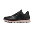 Schwarze Freizeit-Leder-Brogue-Sneaker für Herren mit leichter beige Sohle für Alltag - 40 / Schwarz