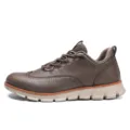 Klassische braune Herren-Freizeitschuhe aus Leder mit leichter Sohle und Budapester-Muster - 40 / Braun