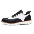 Herren Brogue-Sneaker in Schwarz und Weiß mit leichter, gedämpfter weißer Sohle - 40 / Schwarz Weiß