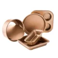 Juego profesional de repostería antiadherente oro champán 10L con moldes y bandejas - Juego de 5 Piezas Dorado