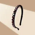Zwarte kristallen strass haarband, prachtig sprankelende paarse diamant haaraccessoire. - Donkerpaars