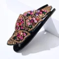 Pinza de pelo de hoja de pedrería de cristal elegante accesorio de moda vista detallada - Circonita de Colores