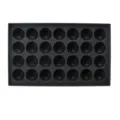 Plaque de cuisson antiadhésive noire à 28 trous pour boulettes de poulpe et saucisses grillées - 28-Hole Meatball Pan / 28 Trous