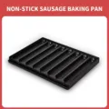 Plat de cuisson noir antiadhésif à 8 fentes pour saucisses grillées et hot-dogs professionnels - Modèle à 8 Tubes avec Rainure d'Huile