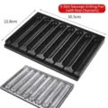 Plaque de cuisson pour saucisses à 8 tubes, moule antiadhésif pro de 30,5x22,8 cm - Plaque à Saucisses 8 Trous (Avec Rainure à Huile)