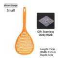 Long handle vitality orange kitchen skimmer spoon with deepening mesh design for noodles - Small (With Hooks) / Vibrant Orange