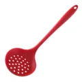 Espumadera de silicona roja integrada de alta calidad para cocina antiadherente - Cuchara Ranurada / Rojo