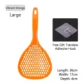 Large orange heat-resistant slotted spoon for kitchen use, dimensions 36x17x4cm - Large (With Hooks) / Vibrant Orange