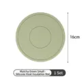 Hitzebeständige Matchagrün-Silikonmatte 16 cm für heiße Töpfe, Pfannen und Geschirr - Kleiner Kreis / 16cm / Matcha-Grün