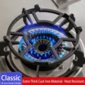 Support de poêle robuste en fonte pour cuisinière à gaz avec anneau intérieur de 8,2 cm - Style de Diamètre Classique