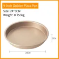 Moule à pizza doré de 9 pouces en acier au carbone antiadhésif, 24 cm de diamètre - 9 Pouces Or (24cm)