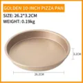 Moule à pizza doré antiadhésif 10 pouces en acier au carbone avec dimensions précises - 10 Pouces Or (26cm)