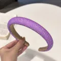 Serre-tête rembourré en strass violet, cerceau à cheveux en cristal étincelant pour femmes. - Haute Éponge de Dessus 2.0 Plein Strass Serre-tête Violet