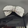 Pince à cheveux nœud en strass scintillants, élégante barrette cristal pour femmes et mode. - Style Nœud Croisé en Verre Moyen