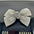Pince à cheveux nœud strass scintillante pour femmes, barrette à ressort cristal brillant. - Style Nœud 9,5 cm avec Fente Diamant n°3