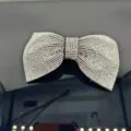 Barrette à cheveux nœud strass brillants, pince élégante accessoire pour mode femmes - Style Nœud Classique Moyen Diamant n°3