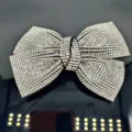Pince à cheveux nœud strass brillant épingle à cheveux élégante accessoire pour femmes - Style Nœud 9,5 cm avec Fente