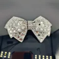 Pince à cheveux nœud strass scintillante, barrette élégante cristal pour femmes. - Style Nœud Papillon en Verre Triangle