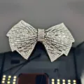 Pince à cheveux nœud strass scintillante, barrette cristal brillante pour femmes. - Style Nœud Papillon en Verre Carré