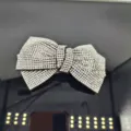 Variante pince à cheveux nœud strass, barrette brillante en cristal pour femmes. - Style Nœud Croisé Double Taille Moyen